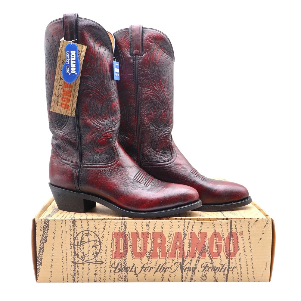 Durango Cowboy Boots Mens 9.5 Black Cherry Leather Western 12in Shaft SW4225